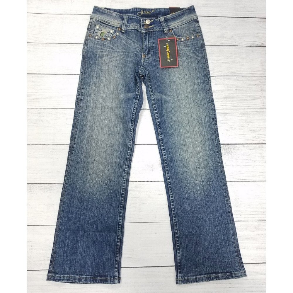 J-Star Cropped Camo Patch Jeans Juniors 3/4